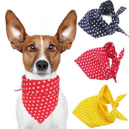 Dog Apparel 2024 Summer Bandanas Cotton Dots Washable Pet Scarf Bow Ties Collar Neckerchief Cat Grooming Accessories
