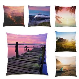 Pillow Cover Real Picture Decorative 45x45 S Covers Polyester Linen Velvet Fabric Comfortable Nordic E0802