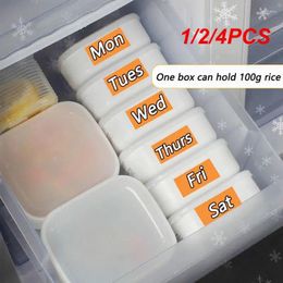 Storage Bottles 1/2/4PCS Refrigerator Fresh-keeping Box Diet Mini Lunch Container Food Bento Microwae Heating Anti Skid Sealed