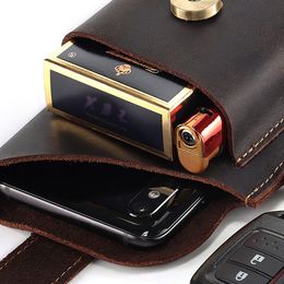 Vintage Genuine Leather Waist Bag Cellphone Loop Holster Mens Belt Bag Phone Pouch Wallet Phone Case