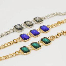 Link Bracelets Womens Retro Square Crystal Bracelet