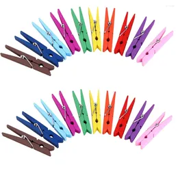 Frames 40Pcs Wooden Clothespin Colored Natural Clips 2 Inch Po Paper Peg Pin Note Memo Clip Craft For Home School Office