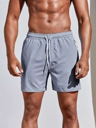 Beach Breathable Polyester Shorts For Men With 3d Line Splicing Surfboard Summer Hawaiian Swimsuit And Swim Pants 240412