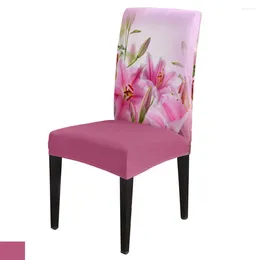 Chair Covers Spandex Cover Beautiful Pink Flowers Home Decor El Wedding Supplies Dining Stretch