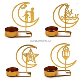 Candle Holders Arab Style Metal Moon Golden Holder Wedding Holiday Party Decoration