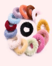 Winter Fur Hairband Soft Furry Seamless Headband Elastic Hair Band Girls Ponytai Holder Solid Headwear Hair Accessories 15 Colors 2103153