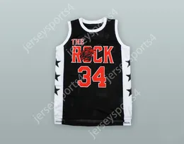 Custom JOEL EMBIID 34 THE ROCK HIGH SCHOOL BLACK ALTERNATE BASKETBALL JERSEY All Stitched Size S M L XL XXL 3XL 4XL 5XL 6XL Top Quality