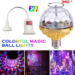 LED RGB E27 Lamp Bulb Magic Color Projector Auto Rotating Stage Light for Holiday Party Bar KTV Disco