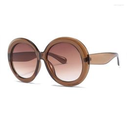 Sunglasses HBK Unisex Big Round Luxury Retro Oversized Shade For Women Men Brand Designer Good Quality Green Black UV400 6197163