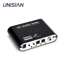 Connectors Unisian 5.1 Digital Optical Fibre Coaxial Audio Decoder 24bit192khz Dts Dolby Ac3 Dac for Stereo 5.1 Channels Amplifier