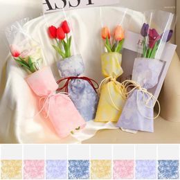 Gift Wrap Transparent Single Flower Packaging Bags Wrapping Paper Rose Sleeves Mother's Day Valentine's Gifts