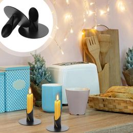 Candle Holders 2pcs European Style Sturdy Minimalist Portable Decorative Pillar Stand Metal Holder For Party Ornament