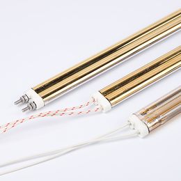 Double hole gold-plated far-infrared quartz heating tube and gold lamp tube