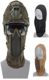 Tactical Headgear Mask Airsoft Half Face Mesh Mask Cycling Hunting Paintball Protective Mask Shadow Fighter Headgear9323941