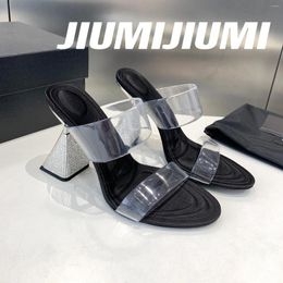 Slippers JIUMIJIUMI Est Summer Pvc Open-Toes Strange Style Woman Night Club Pumps BlingBling Outdoor Bota Feminina