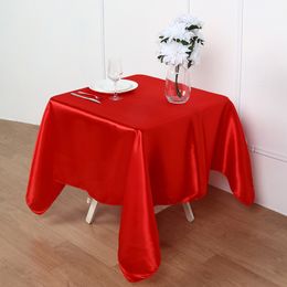Wedding Banquet Satin Tablecloth Table Cover Square Party Satin Tablecloth Bright Silk Dinner Smooth Fabric Tablecloth Wrinkle R