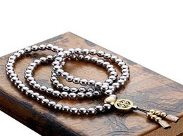 Prayer Casual Gift Outdoor Accessories Bracelet Portable Stainless Steel Buddha Beads Necklace Fashion Self Defense Arts Y22769304