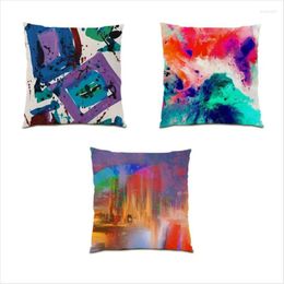 Pillow Cover 45x45 Color Geometry Graffiti Decoration Home Street Art Throw Covers Sofa Living Room Bed E0340