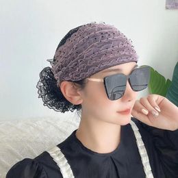 Scarves Lace Turban Hats For Women Muslim Headscarf Head Wraps Caps Female Daily Beanie Hair Cover Cap