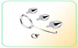 Anal hook butt plugs Set 5pcs in one Metal stainless steel hooks delay dual Uses Expansion Masturbation Lock Ring7234202