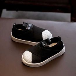 Sneakers Childrens Shoes Spring Fashion Round Toe Slippers Suitable for Children Loafer Girls Boys Students Black Casual Soft Flat Bottom Baby Sports Q240413