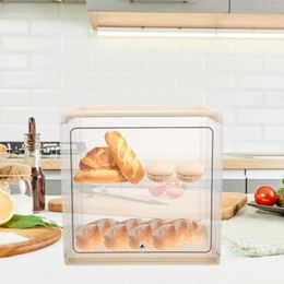 Plates Bread Container Household Holder Storage Clear Plastic Bin Shop Containers Counter