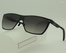 Sunglasses Ultralight Big Square Men39s Stainless Steel UV400 Sunglass Male Germany Brand Screwless Outdoor Driving Sun Glasses8350745