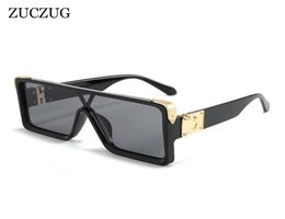 ZUCZUG New Trend Oversized Siamese Sunglasses Men Square OnePiece Sun Glasses Male Pink Blue Green Lens Glasses UV4005454858