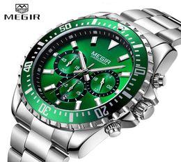 Top Brand MEGIR Men039s Quartz Watch Stainless Steel Strap Business Clock Men039s Waterproof Sports Chronograph Stopwatch Ca7973581