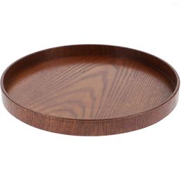 Plates Wooden Round Tray Cake Serving Plate Desktop Fruits Simple Shape Trays Coffee Table Tea Set