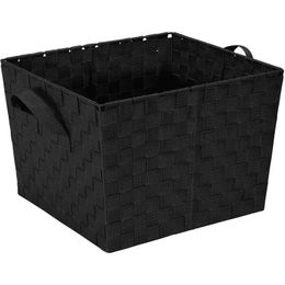 Simplify Large Woven Fabric Storage Basket in Black 240327