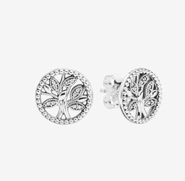 NEW Sparkling Family Tree Stud Earrings Beautiful Gift Jewellery for 925 Sterling Silver Earring with Original box for Women Girls1861902