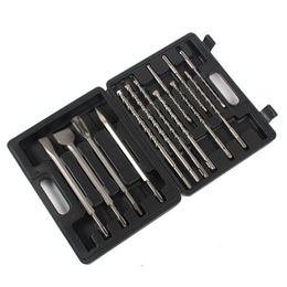 13 PCS Rotary Hammer Drill And Chisel Bits Set SDS Plus Impact Drill Concrete Brick Masonry Hole Tool With Storage Case