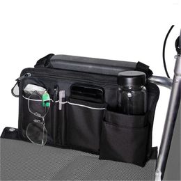 Storage Bags Oversized With Handles Wheelchair Armrest Side Bag Reflective Strip Cloth Multi Pocket