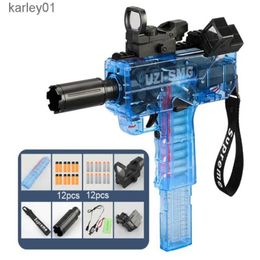 Gun Toys UZI Electric Soft Bullet Toy Gun Continuous Shooting Submarine Model Shooting Pistol Blaster Adult Boy Outdoor CS Prop yq240413