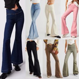 Women's Jeans 2024 Spring And Autumn Irregular High Waist Slim Fit Flare Pants