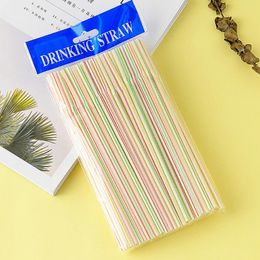 Drinking Straws 100/200Pcs 21cm Colorful Disposable Plastic Curved Wedding Party Bar Drink Accessories Birthday Reusable Straw