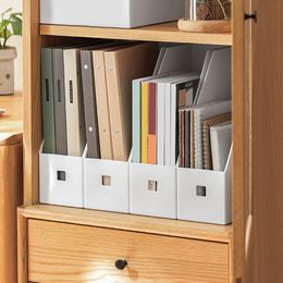 Office Desk File Storage Rack Plastic Document Magazine Holder Book Stand Desktop Organiser White Student Office Use