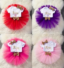 It039s My First 1st Birthday Outfits Baby Girl Birthday Tutu Skirt Set For Kid Clothing Set Summer Wear8900241