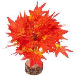 Decorative Flowers Simulated Maple Faux Plants Artificial Tree Table Decor Bonsai Dining Fake Trees