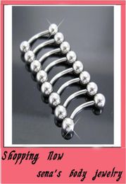 wholes Piercing Body Jewellery 100pcslot mix 3 size steel lip ring banana ear bar eyebrow jewelry5409622