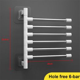 Towel Rack Bathroom Accessories Rotatable Towel Holder Space Aluminum 2/3/4/5/6/7/8 -Bar Hanging Wall Mounted Towel Hanger