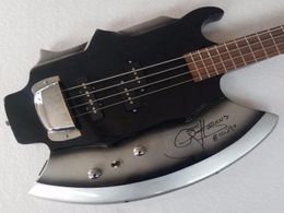 RARE Xort GENE SIMMONS AXE Signature Guitar Black Sliver 4 Strings Electric Bass Guitar Precision Bass Neck Pickup Chrome Bridg7934996