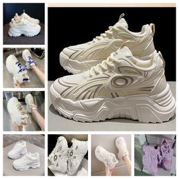 2024 Thick soled mesh small black shoe men women casual and breathable internally elevated sports shoes