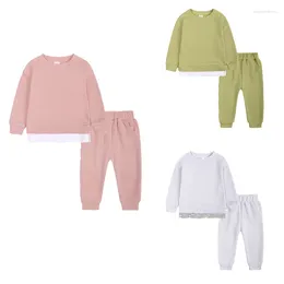 Clothing Sets Knitting Korean Baby Tracksuits For Girls Pullovers Clothes Boys Born Outfits CottonTops Pants Loose