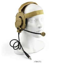 Accessories CS Tactical Headset III Z Outdoor Bowman Elite II Mic Radio Boom Headphone Use with PTT for Walkie Talkie Tactical Accessories