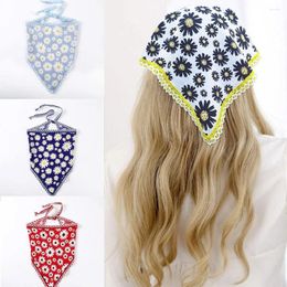 Scarves French Pastoral Style Triangle Headband Fashion Spring Summer Simple Headscarf Hat Sweet Towel