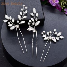 Hair Clips A19 Fashion Rhinestone Wedding Barrette For Women Crystal Bridal Pins Prom Luxury Jewelry Headpiece Gift