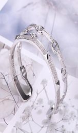 Luxury Fashion Brand Jewellery Lady Brass Double Rows Setting Diamond Square Rivet H Letter 18K Gold Engagement Open Bracelets Ring 6228919