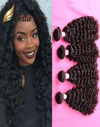 Bella Hair 4pcslot 11A Wet and Wavy Bundles Brazilian Indian Peruvian Unprocessed Human Hair Weaves Deep Wave Can be dyed to 6139960888